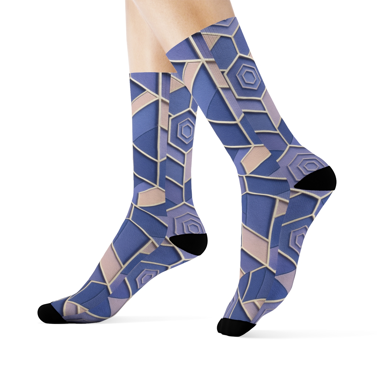 Hex Prism Gradient Tiling stylish patterned socks