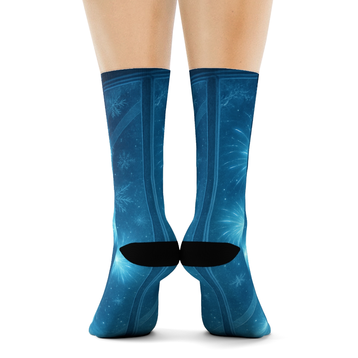 Frosted New Year Starburst Window warm winter socks