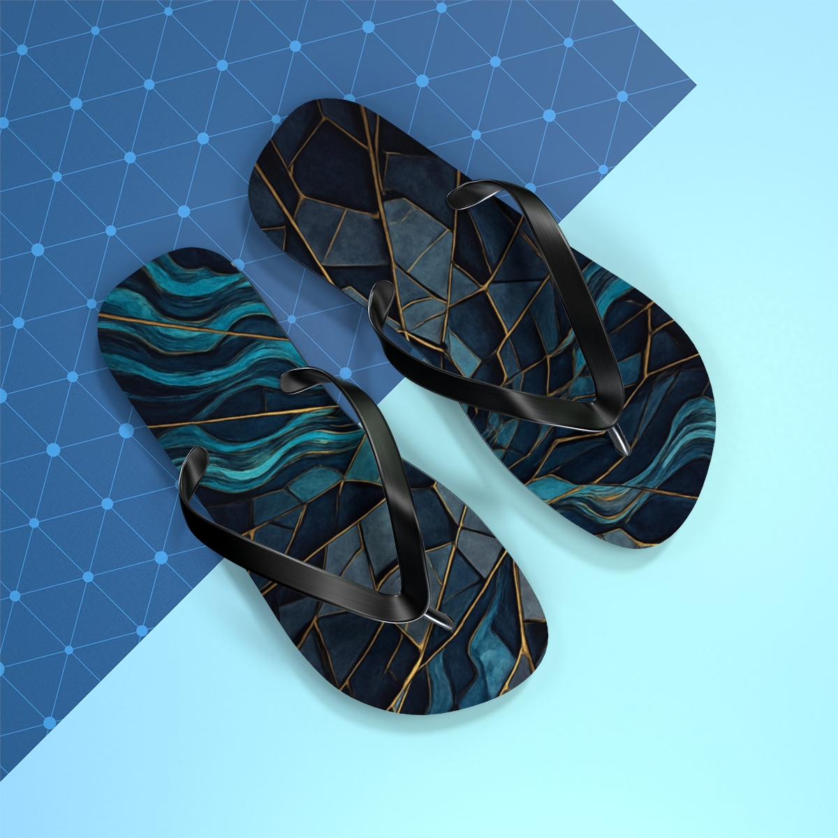 Ocean Currents Mosaic Flip Flops