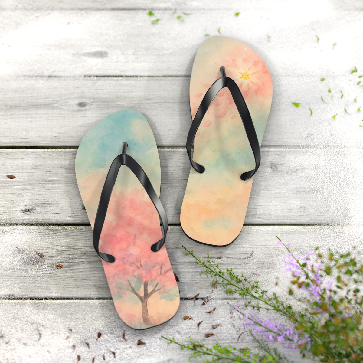 Blossom Drift Flip Flops