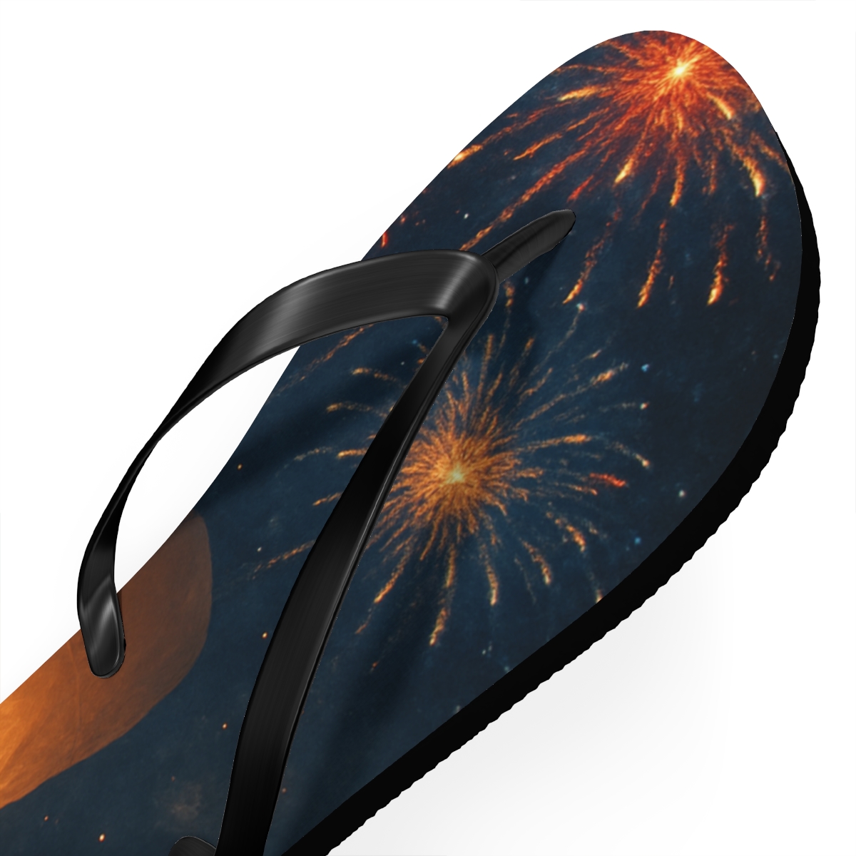 Lantern Lit New Year Skyburst unique graphic flip flops