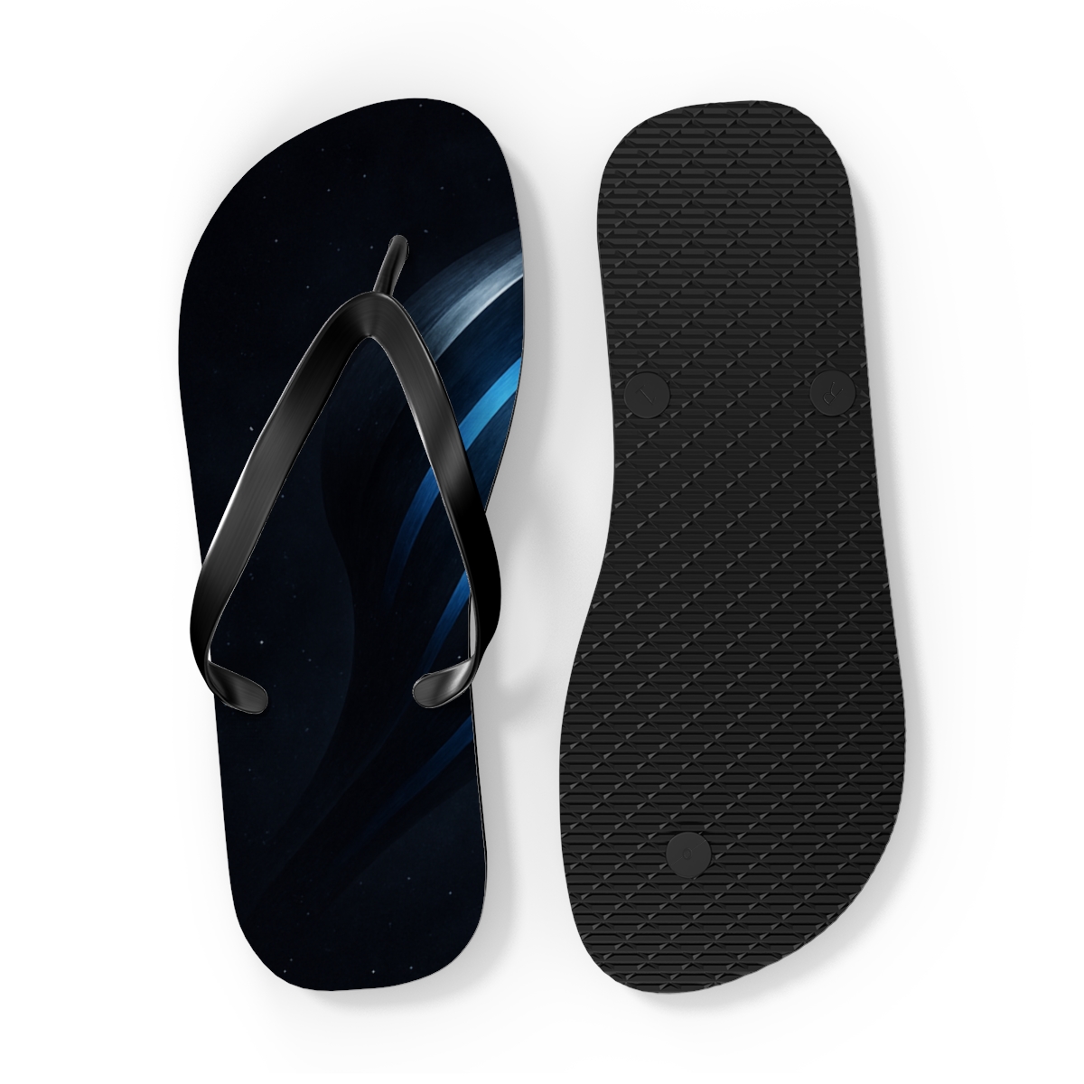 Starlit Stripes Of The Phantom Panther personalized beach flip flops