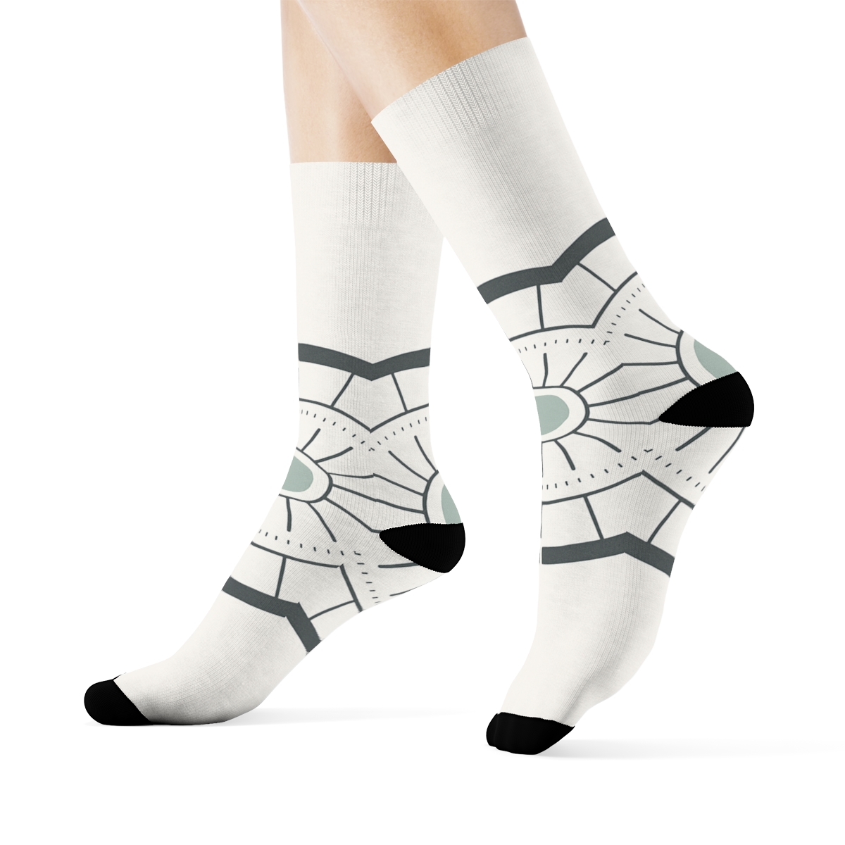 Minimal Orbit Medallion designer logo socks