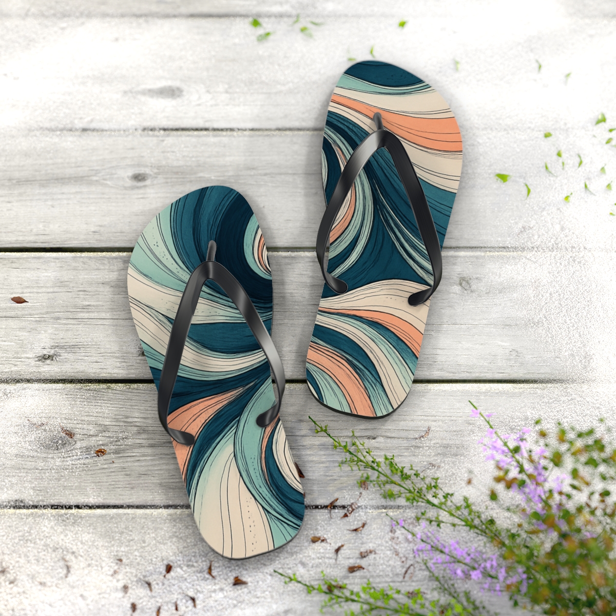 Eddy Vein Ripple Weave personalized beach flip flops