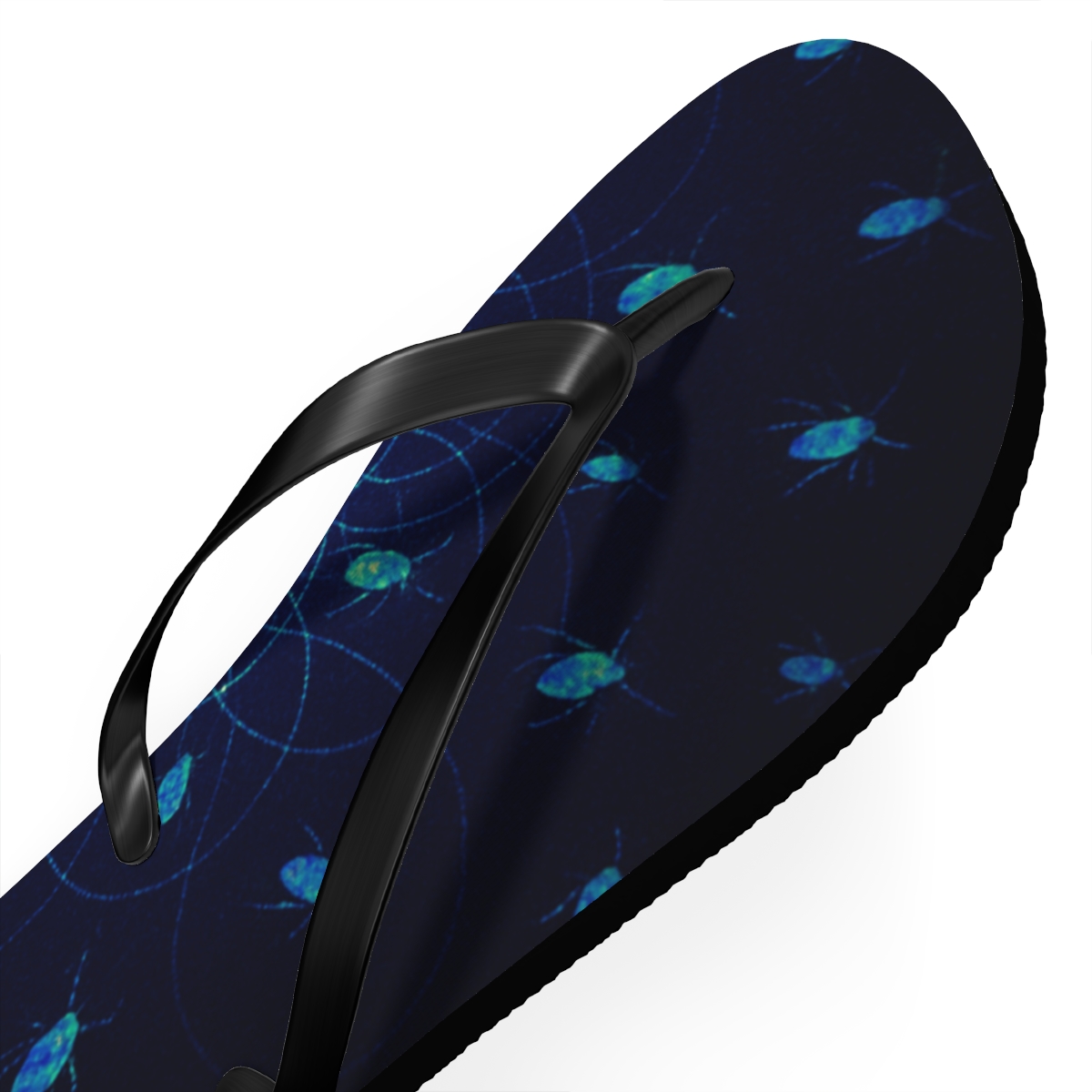 Iridescent Swarm Of The Star Beetles colorful rubber flip flops