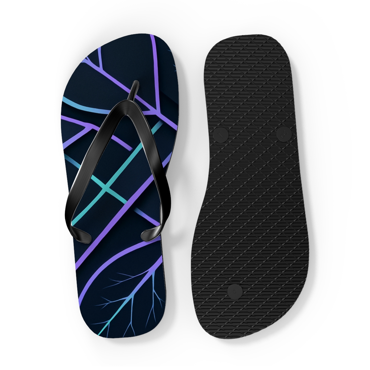 Orchid Vein Circuit Weave personalized beach flip flops