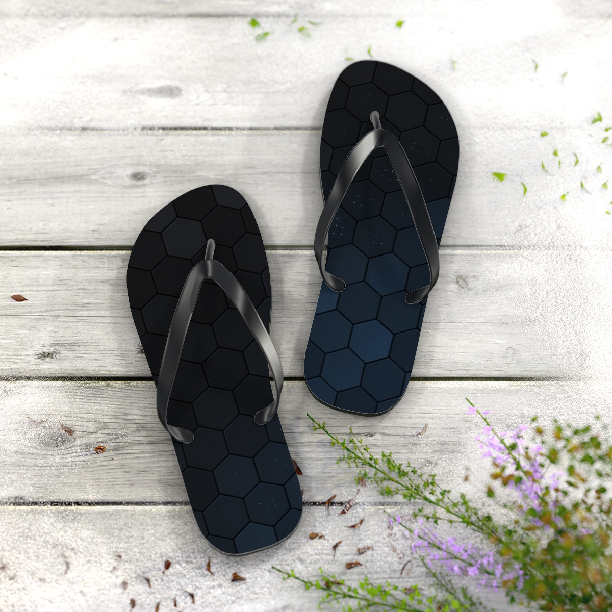 Stellar Hex Drift Mosaic stylish summer flip flops