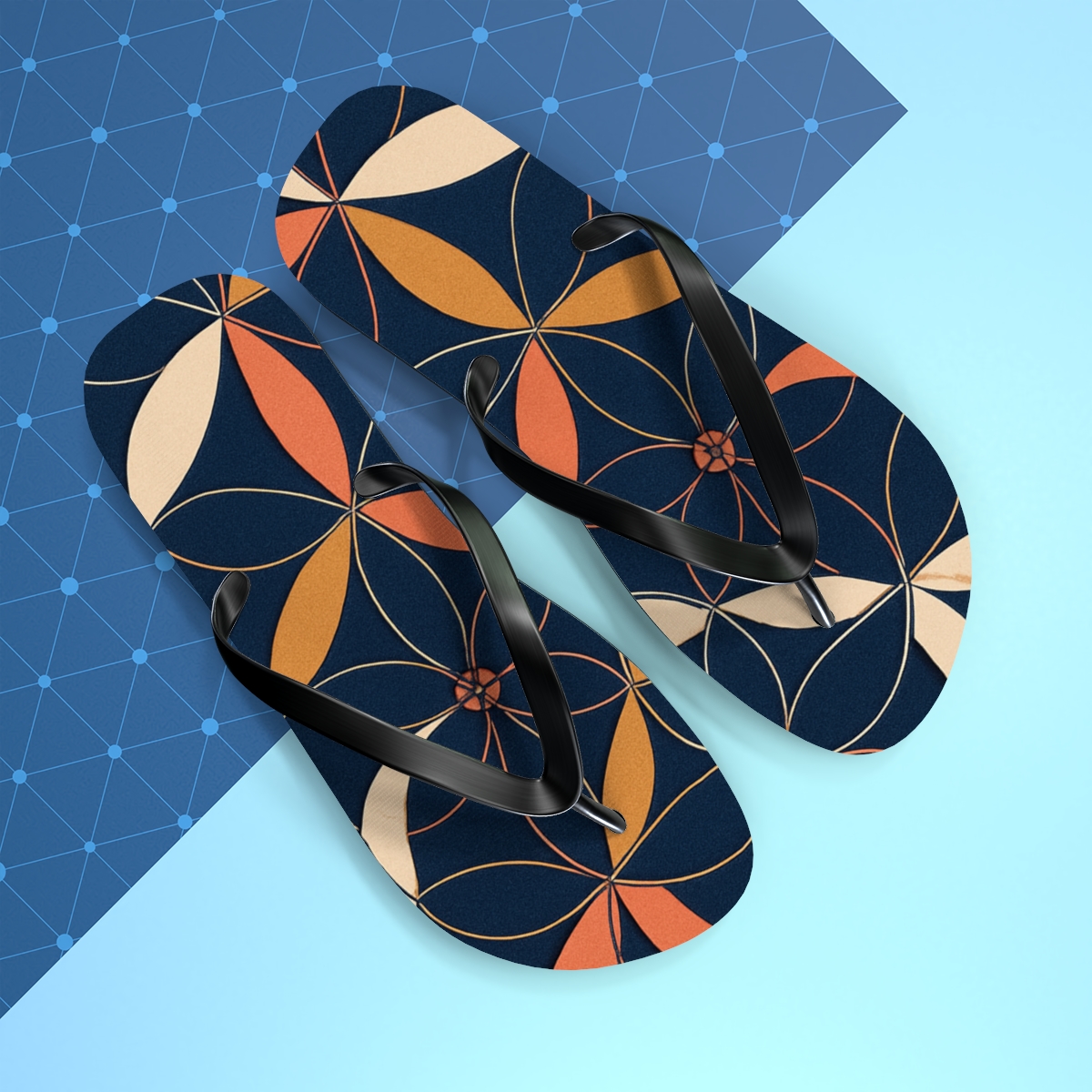 Orchid Petal Interlace designer logo flip flops