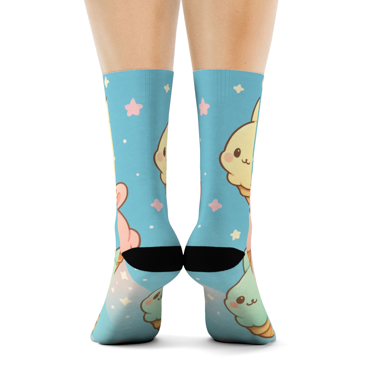 Comet Cream Bunny Cones trendy colorful socks