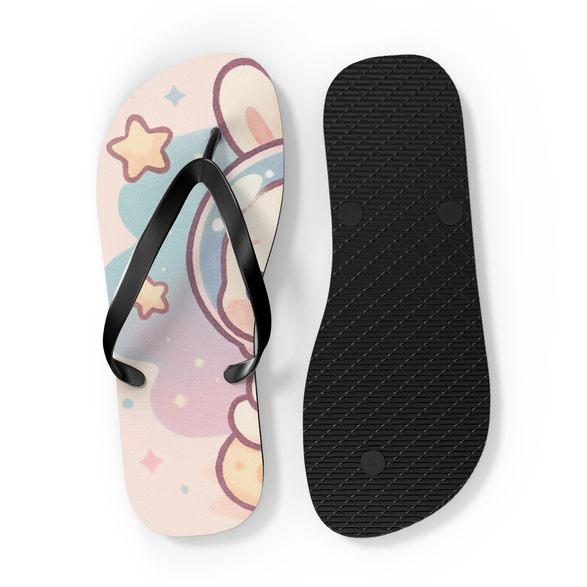 Bubble Helmet Bunny Stargaze trendy printed flip flops