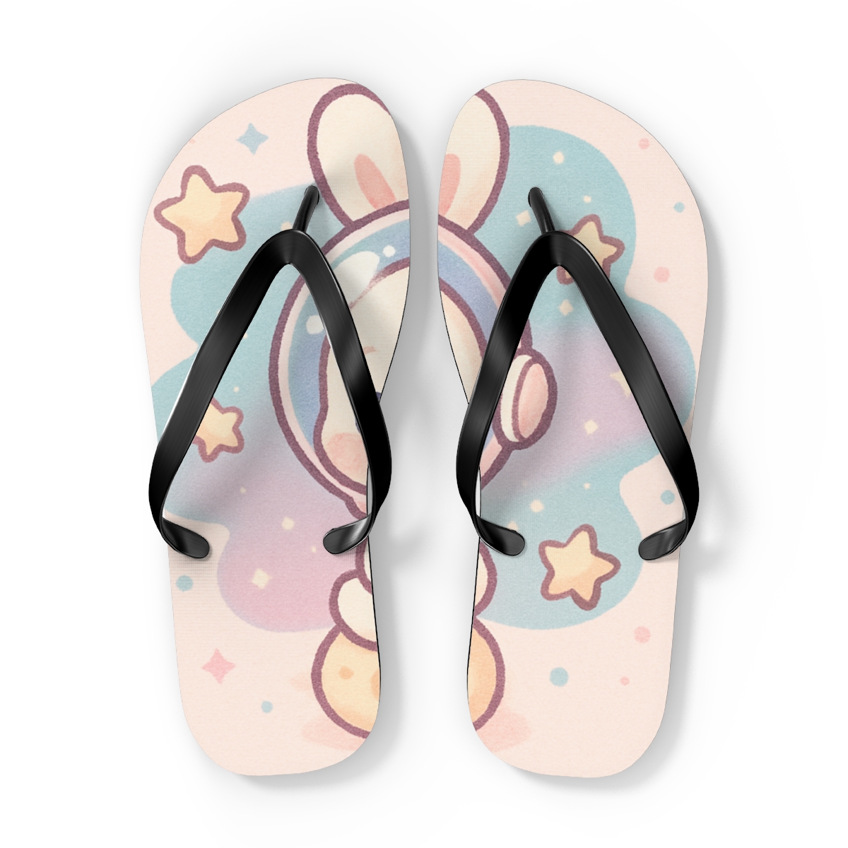 Bubble Helmet Bunny Stargaze trendy printed flip flops