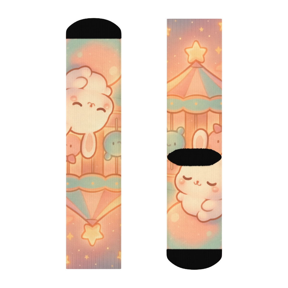 Bubble Planet Bunny Carousel comfortable cotton socks