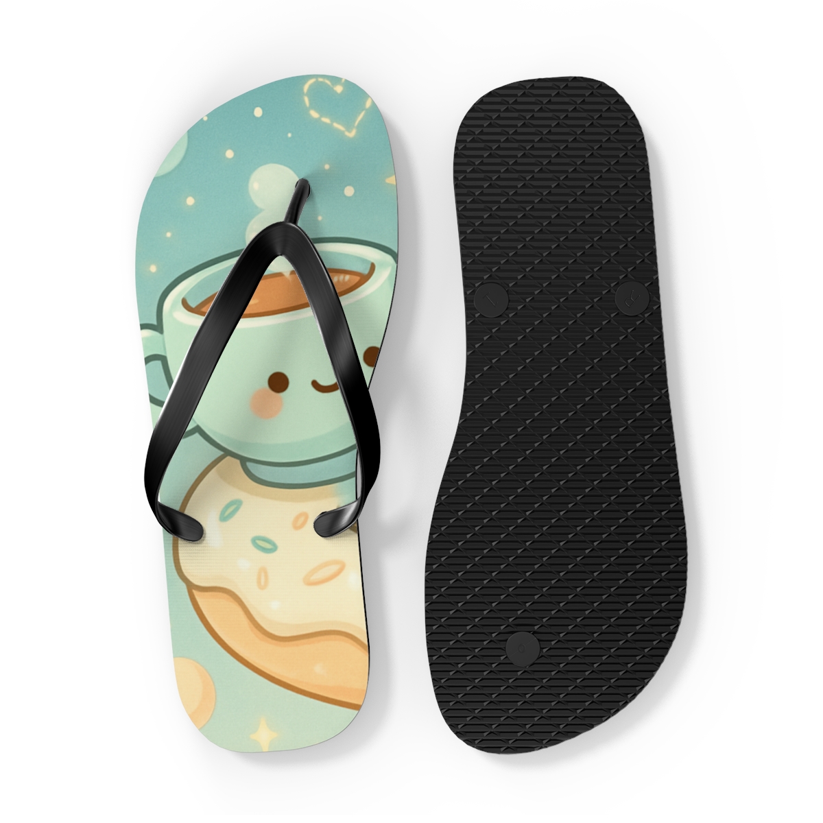 Bubble Planet Tea Party stylish summer flip flops