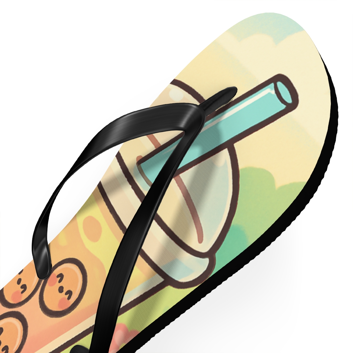 Bubble Tea Bear Picnic custom flip flops