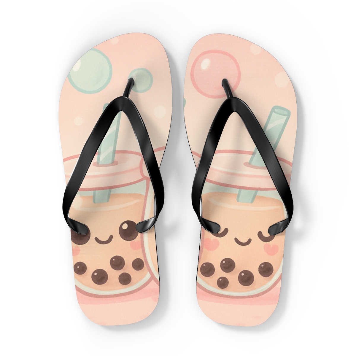 Bubble Tea Boba Buddies comfortable casual flip flops