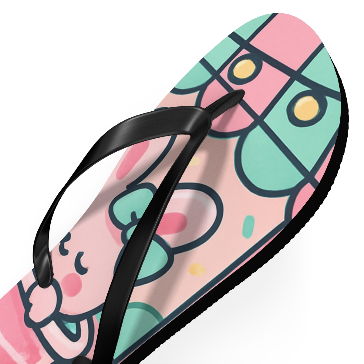 Bubble Tea Bunny Bash stylish summer flip flops