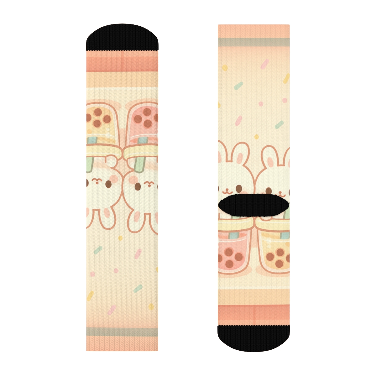 Bubble Tea Bunny Parade warm winter socks