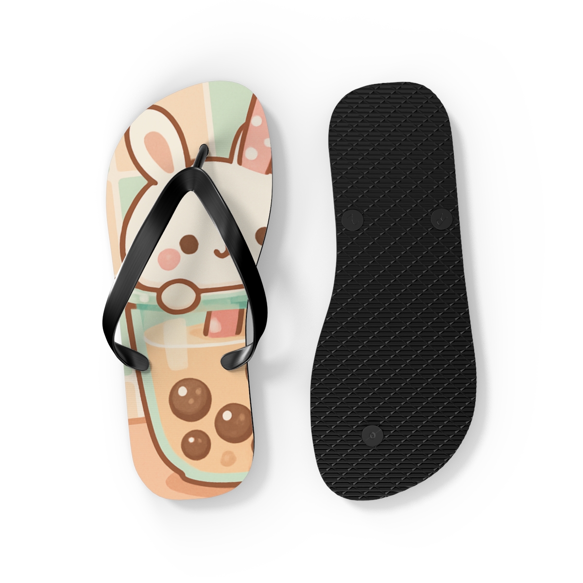 Pastel Boba Bunny Walks Flip Flops
