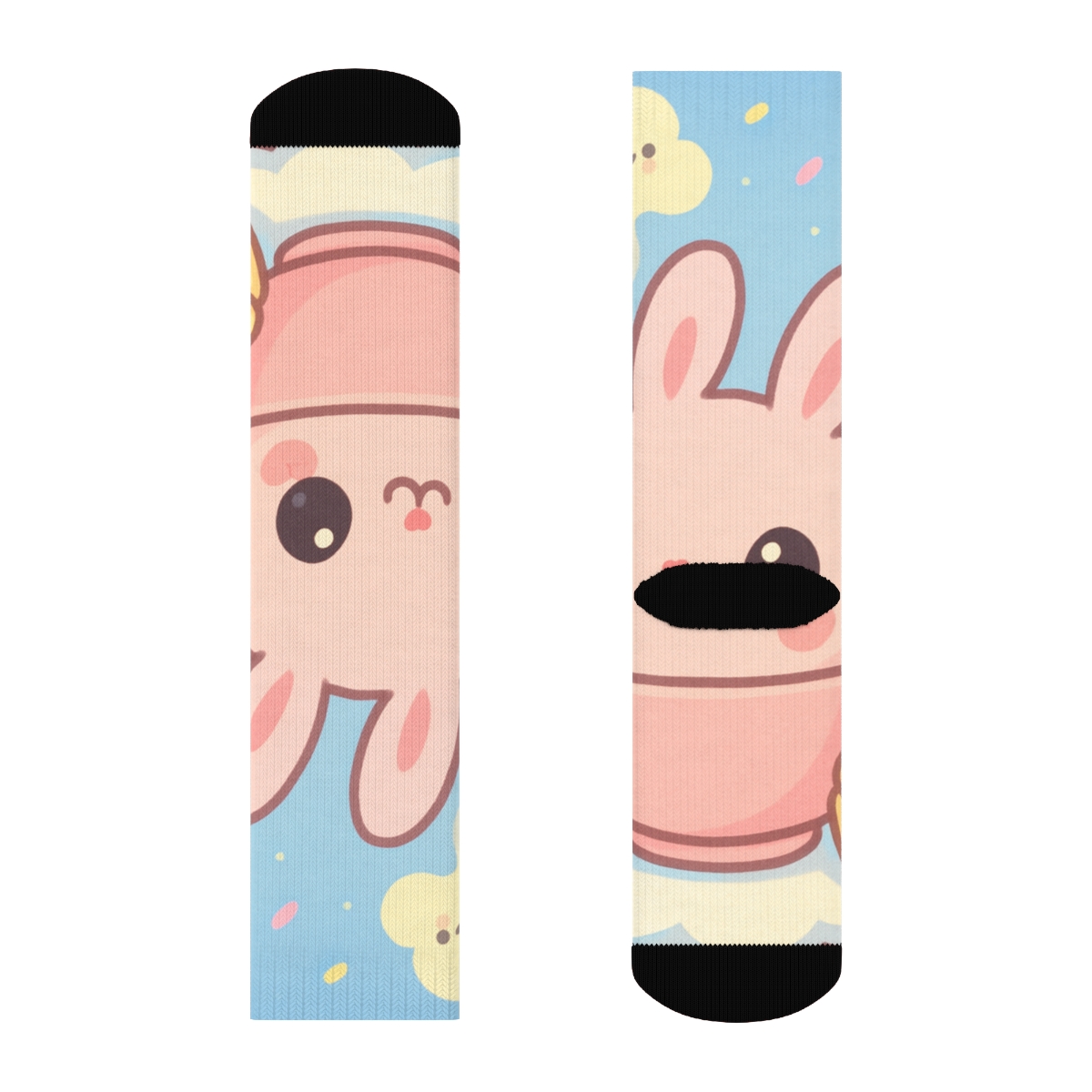 Bubblegum Cloud Bunny Tea designer logo socks