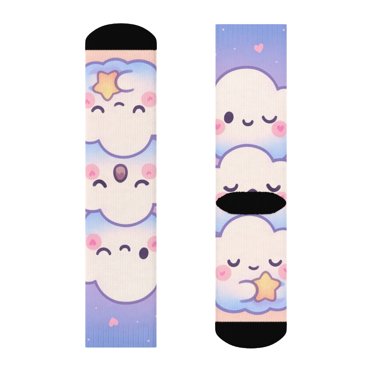 Dreamy Pastel Cloud Crew Socks