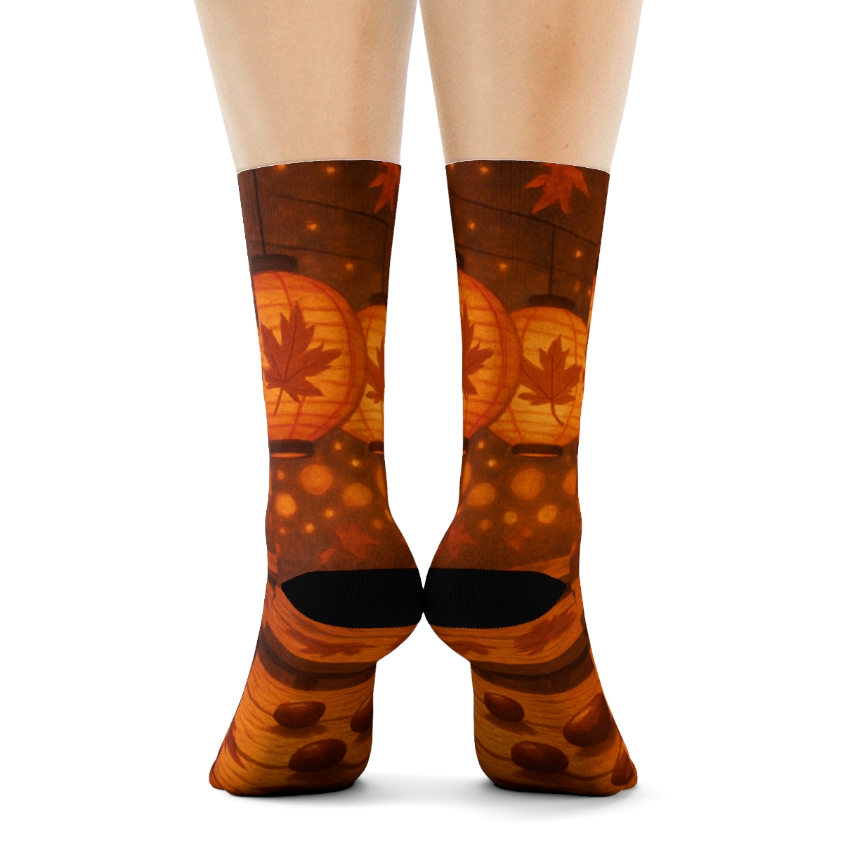 Autumn Lantern Mosaic custom socks