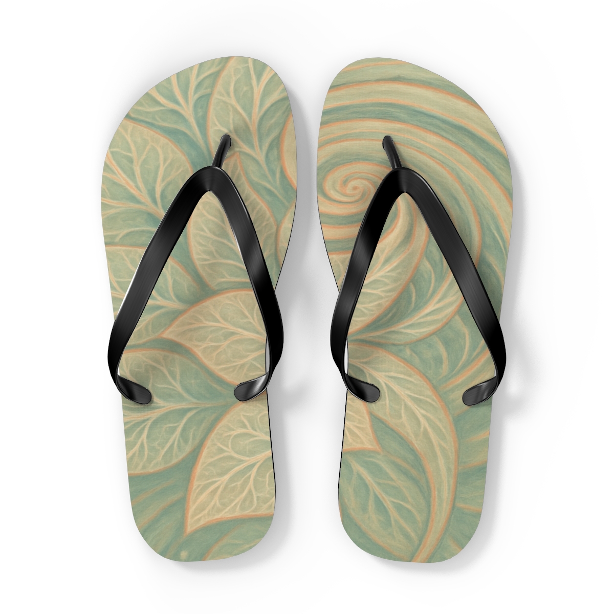 Serene Spiral Bloom Flip Flops