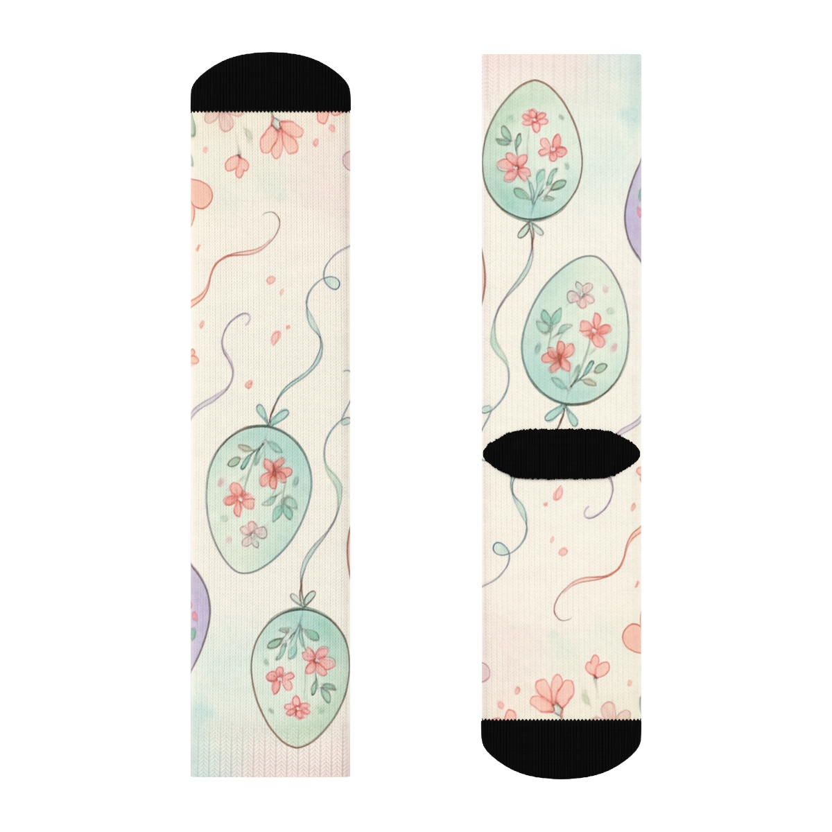 Spring Eggshell Blossom Parade designer logo socks