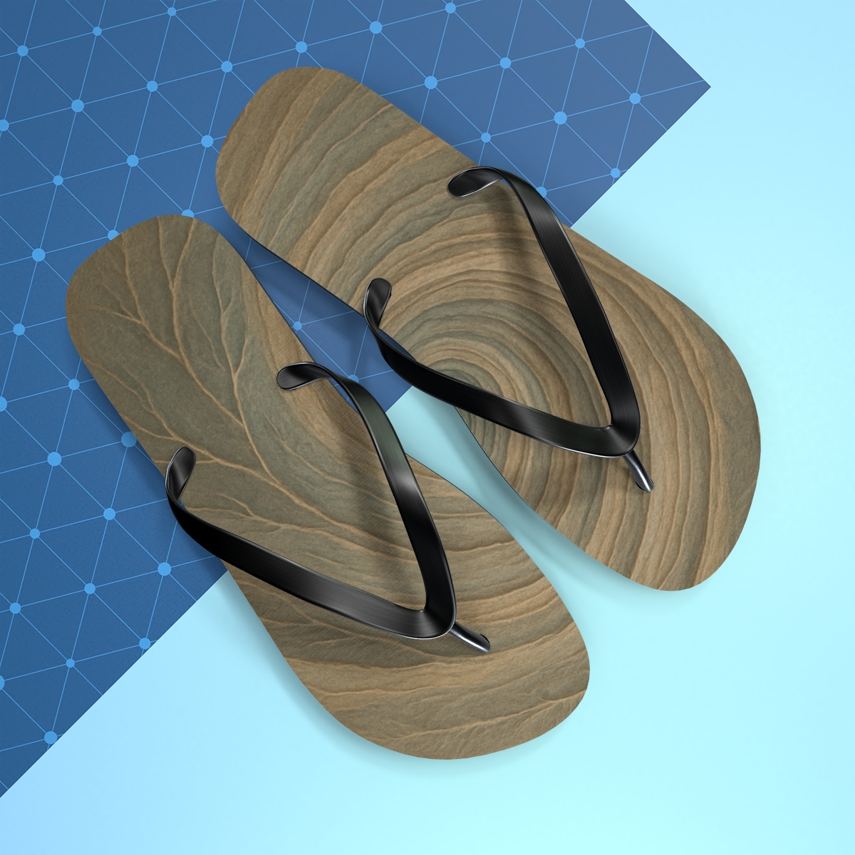 Vortex Silt Spiral designer logo flip flops