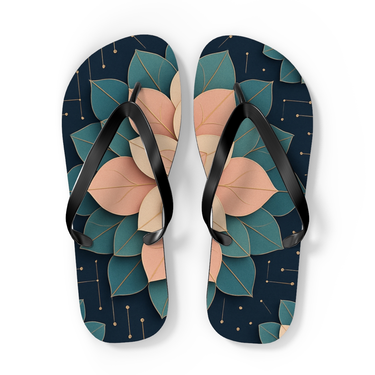 Orchid Folded Rosette Circuit unique graphic flip flops