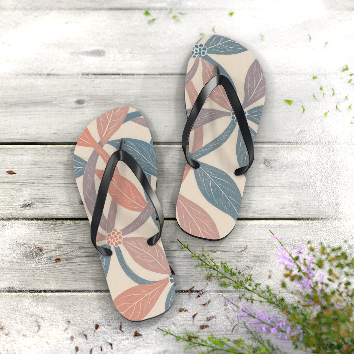 Peony Fractal Vein Weave comfortable casual flip flops