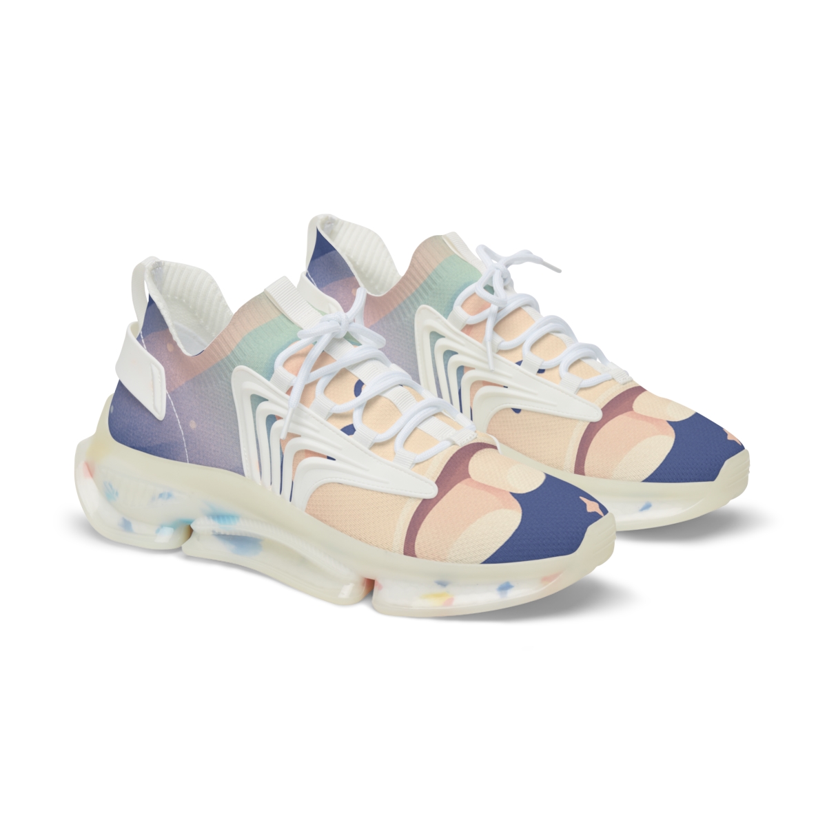 Sleepy Comet Cocoa Caravan unique printed sneakers