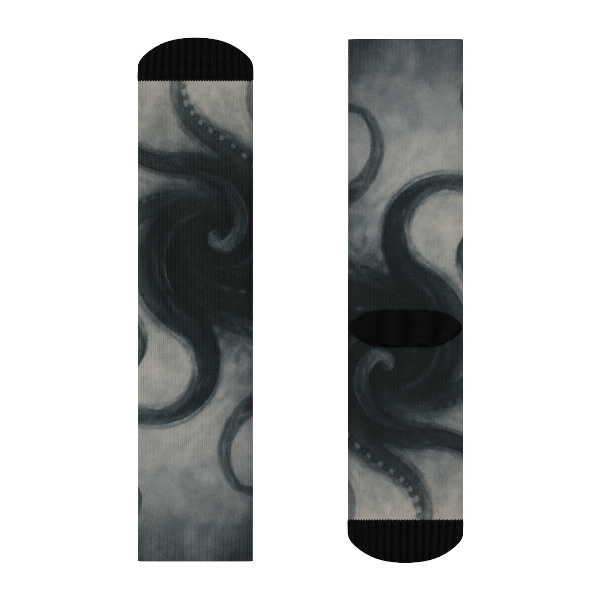 Octopus Ink Veil Calligraphy stylish patterned socks