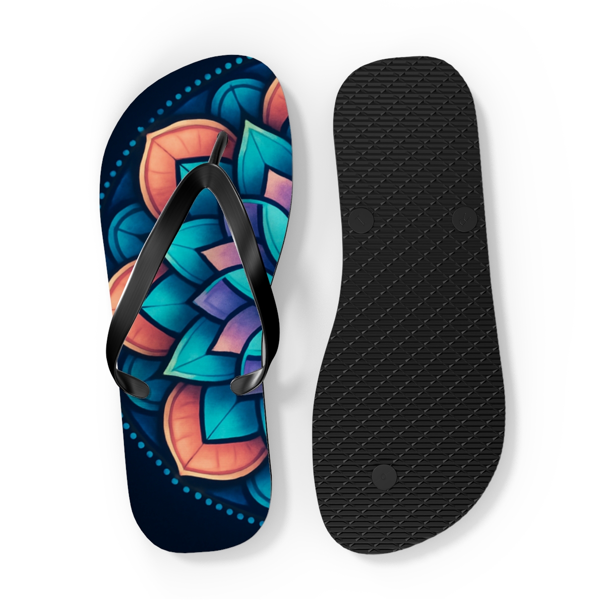 Aurora Prism Rosette colorful rubber flip flops