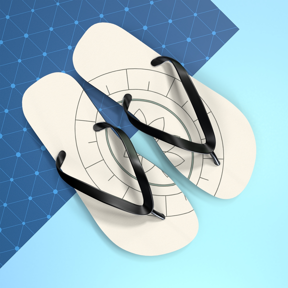 Minimal Orbit Petal Diagram unique graphic flip flops