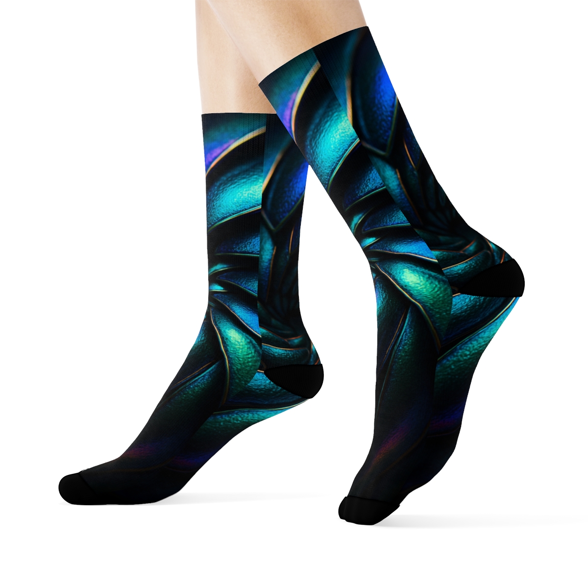 Iridescent Beetle Shell Prism warm winter socks