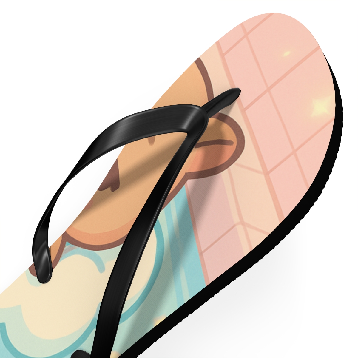 Cotton Candy Capybara Float colorful rubber flip flops