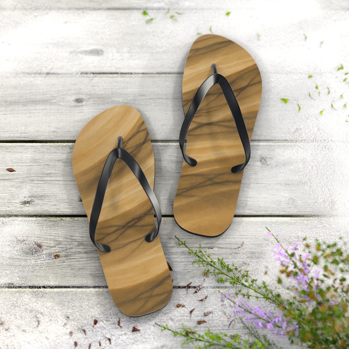 Wind Carved Arc Vein Weave soft sole flip flops
