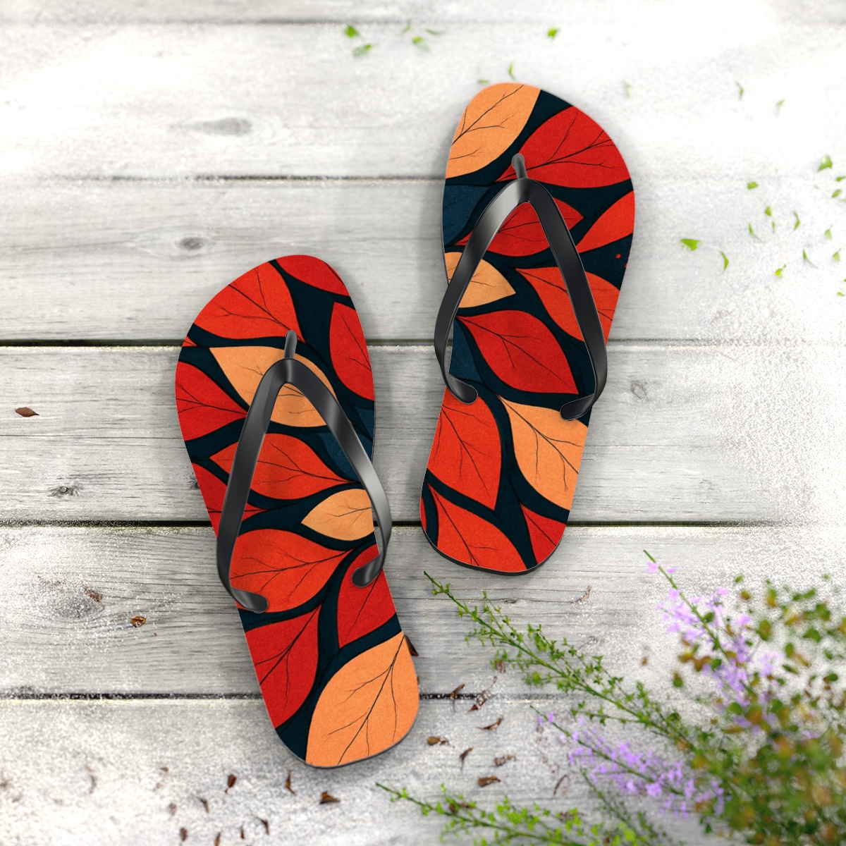 Poppy Pulse Tessellation comfortable casual flip flops