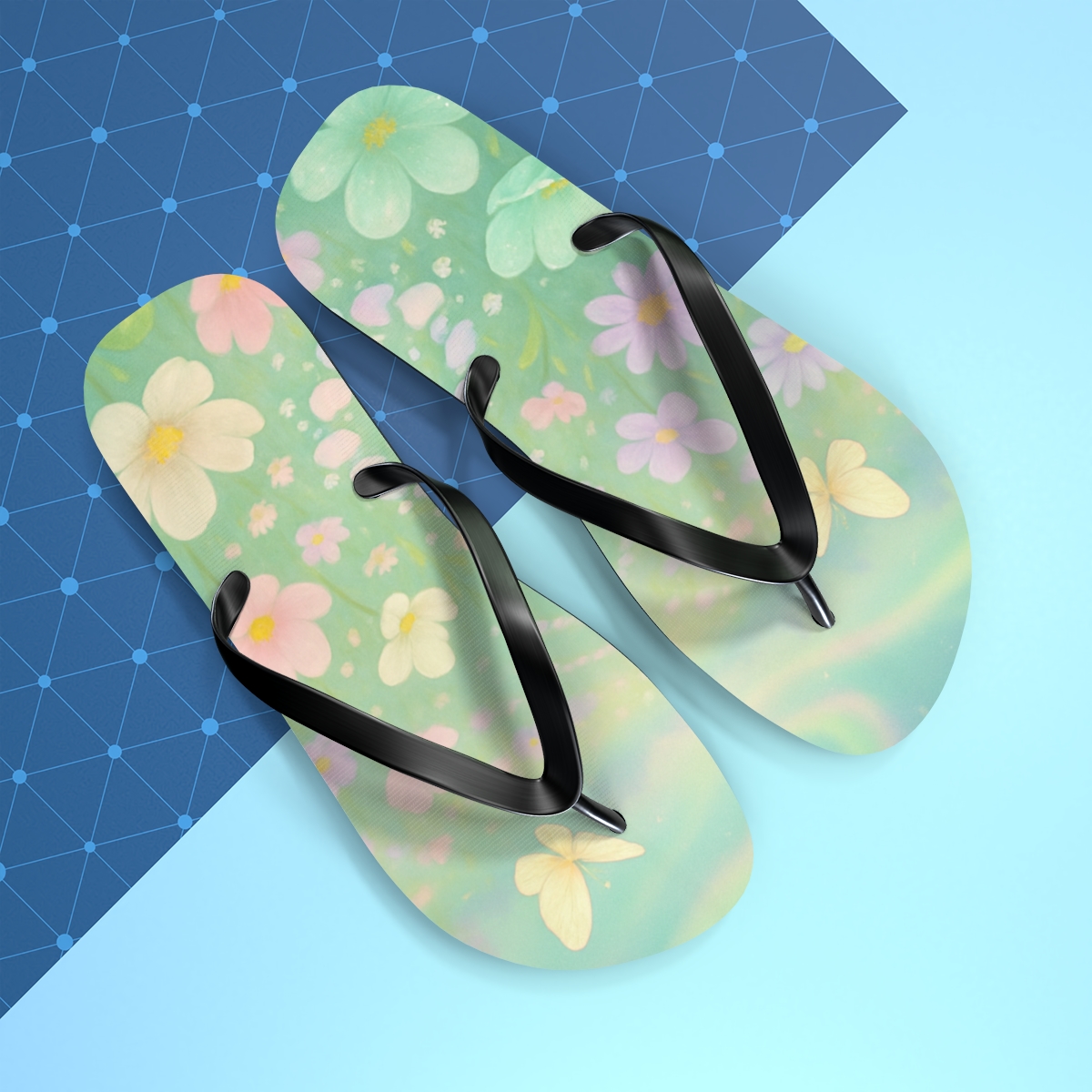 Spring Eggshell Aurora Garden soft sole flip flops