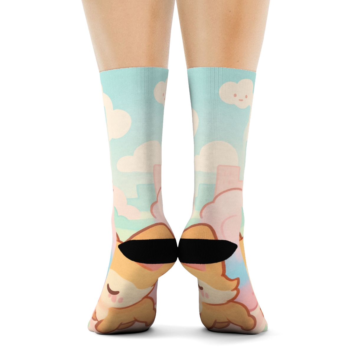 Cotton Candy Fox Stroll trendy colorful socks