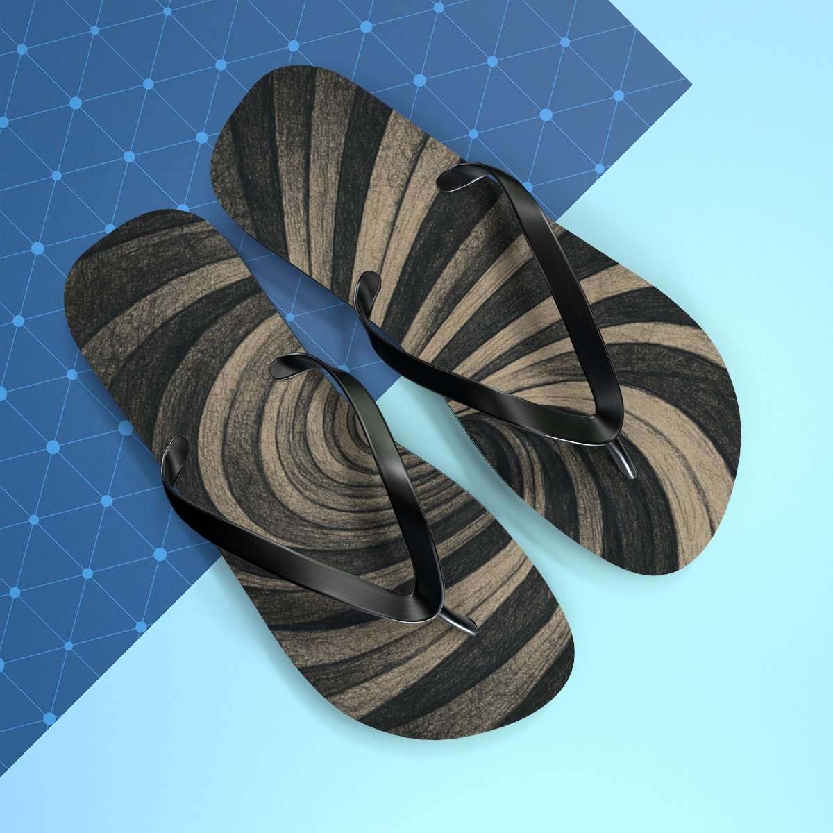 Wind Arc Strata Vortex Grid colorful rubber flip flops