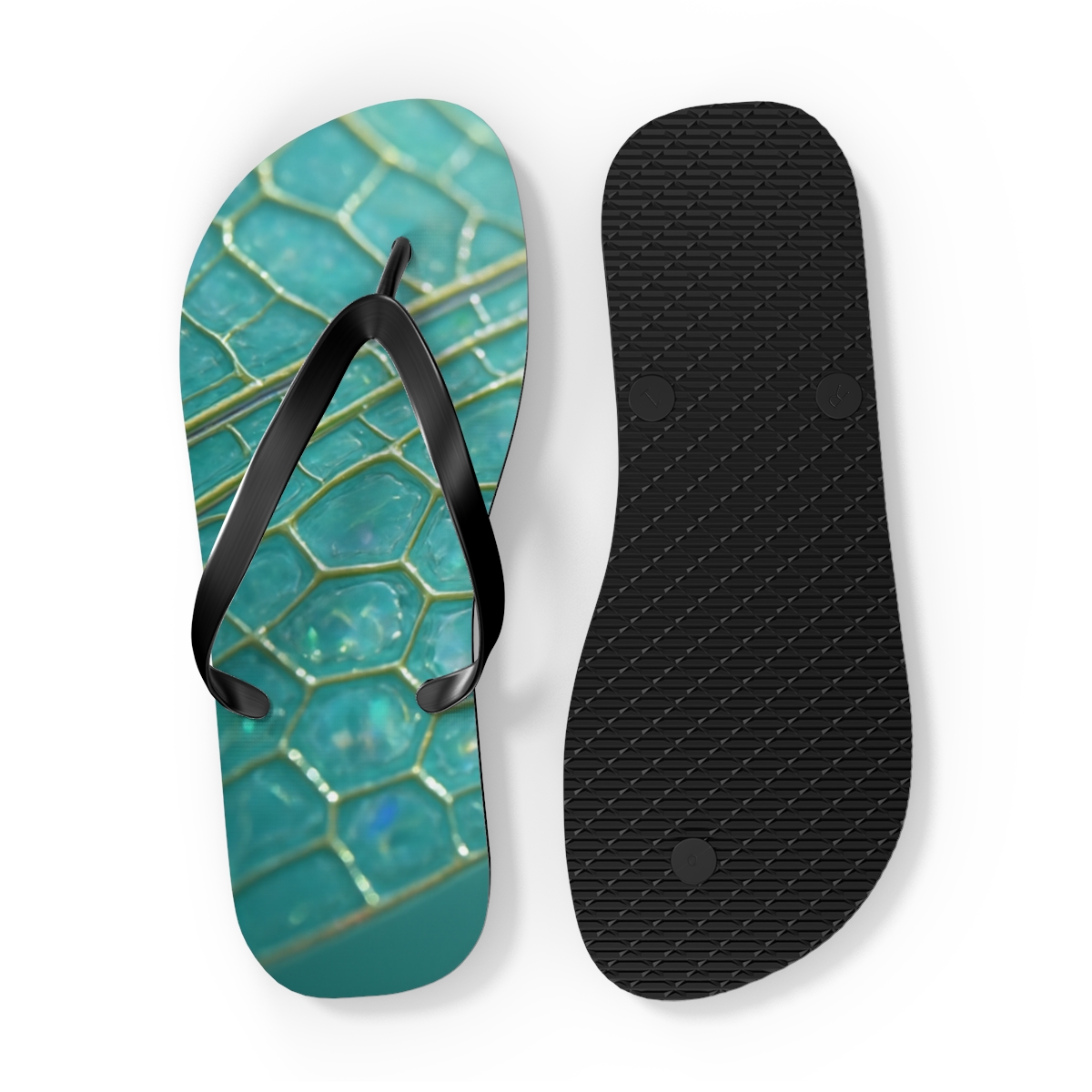 Dragonfly Wing Prism Lattice personalized beach flip flops