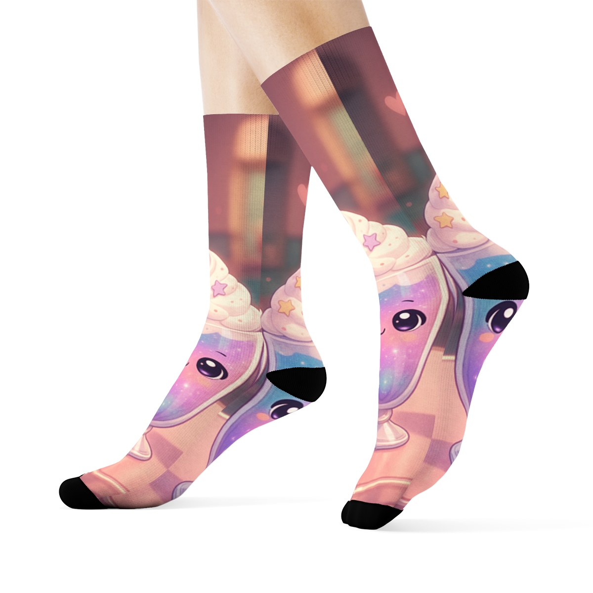 Pastel Galaxy Milkshakes trendy colorful socks