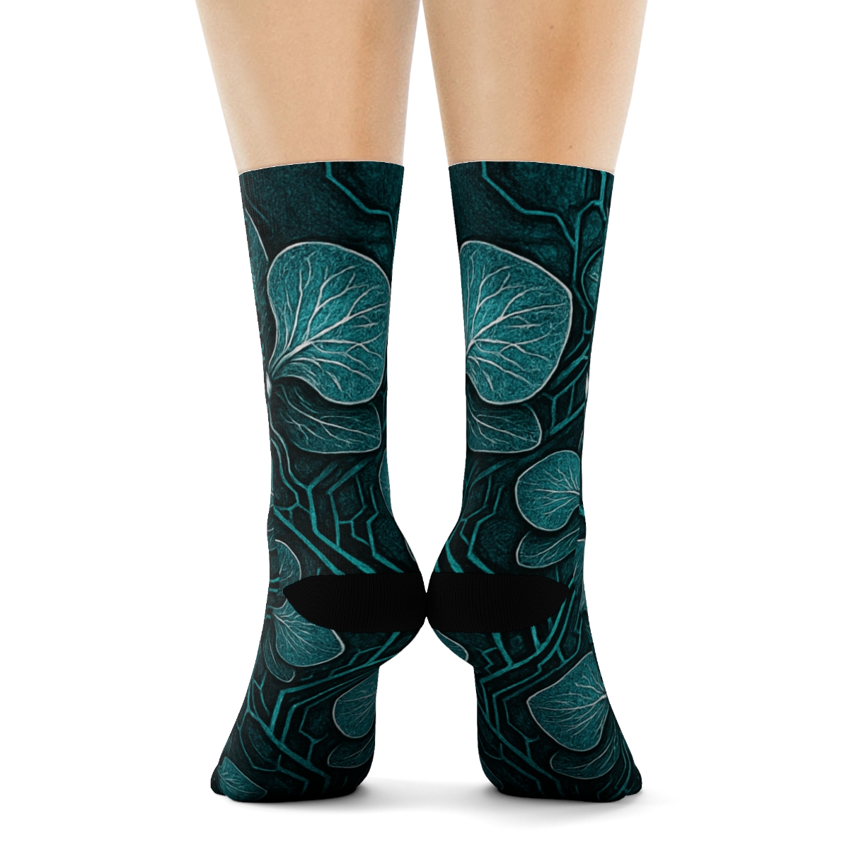 Orchid Fractal Vein Circuit unique printed socks
