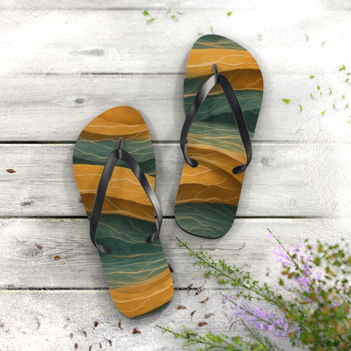 Strata Ribbon Tapestry custom flip flops