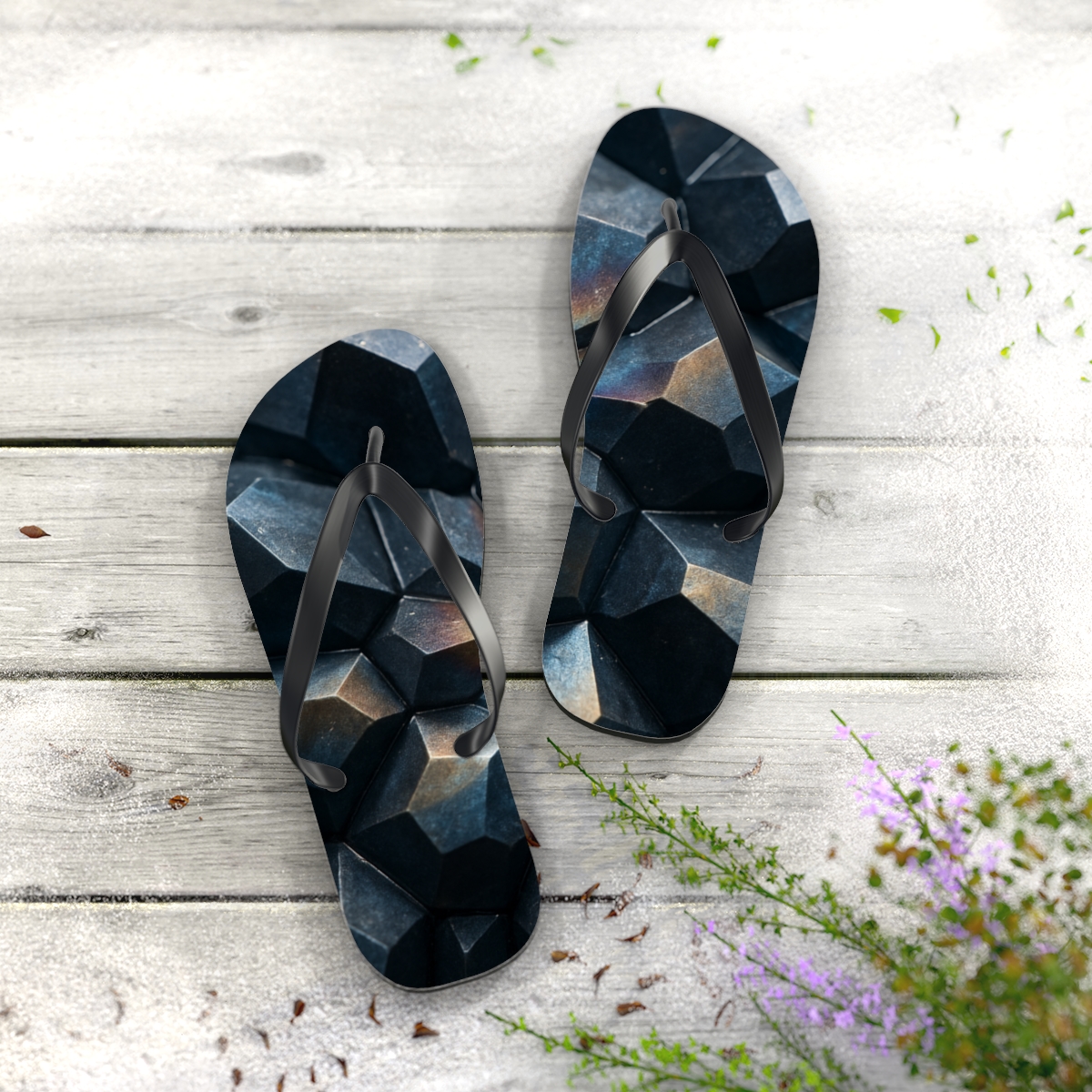 Mineral Facet Interference Bloom soft sole flip flops