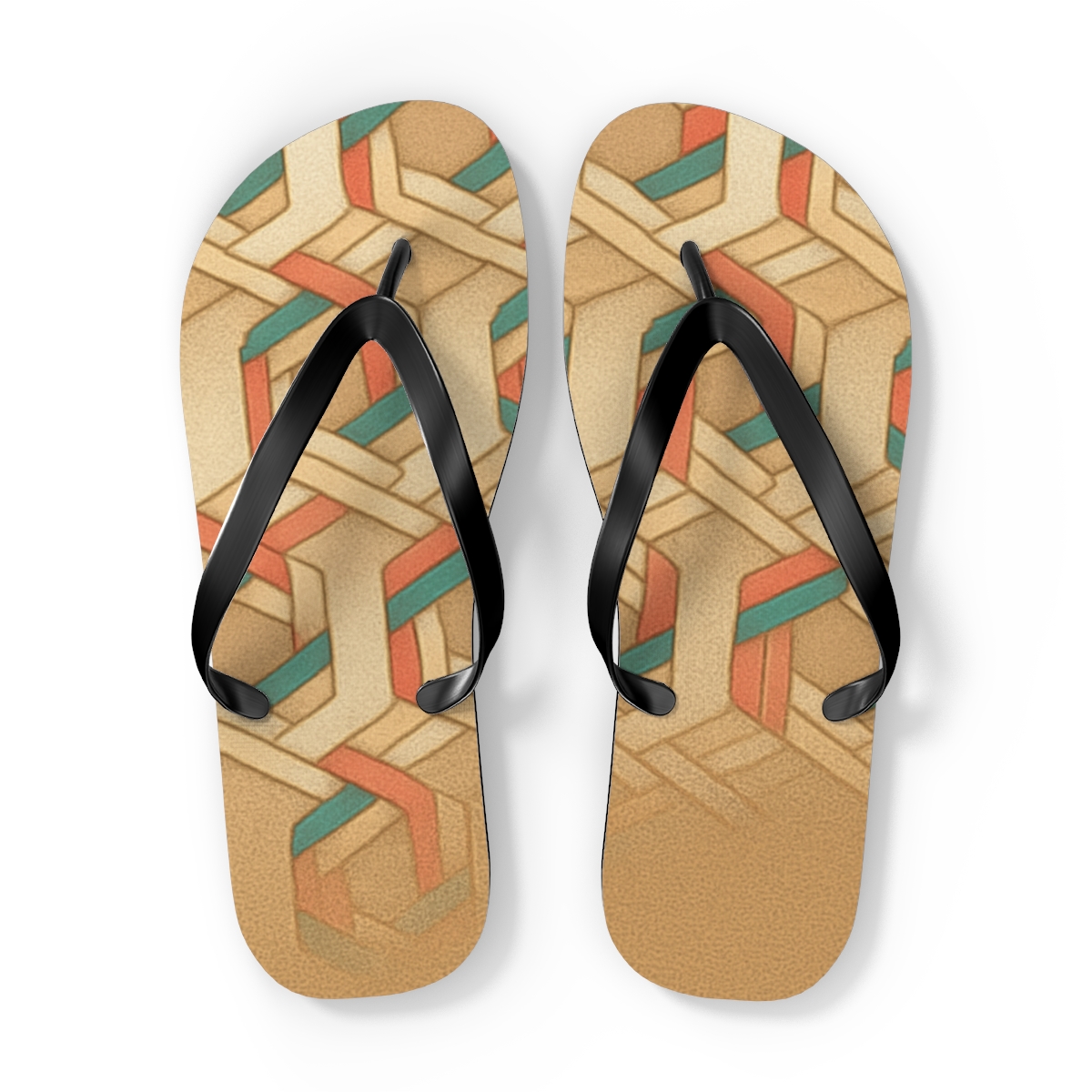 Cellular Hex Weave Gradient personalized beach flip flops