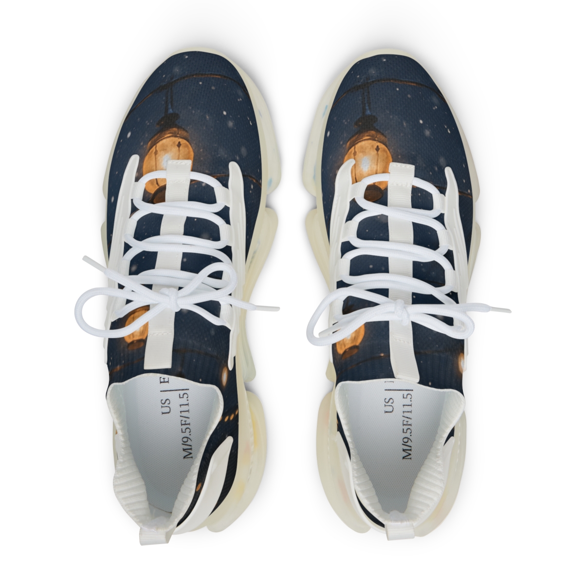 Lantern Snowfall Serenade unique printed sneakers