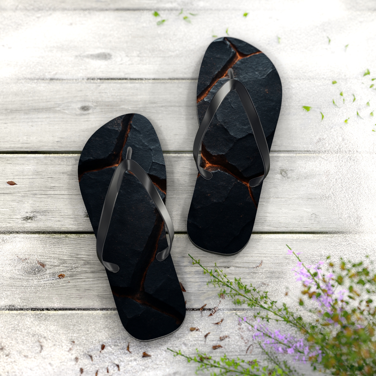 Basalt Vein Tessellation stylish summer flip flops