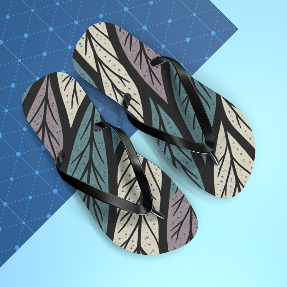 Orchid Vein Interlace personalized beach flip flops